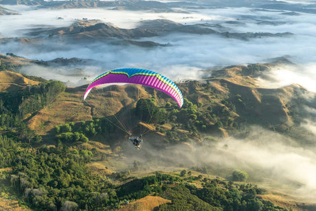 someone flying The Roadster 3 over hills