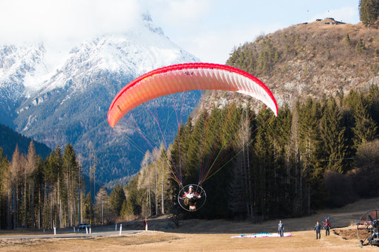 person landing paramotor